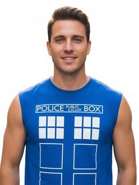 T-Shirt / Doctor Who / Public Call Box / Blue Tank Top / Large / New